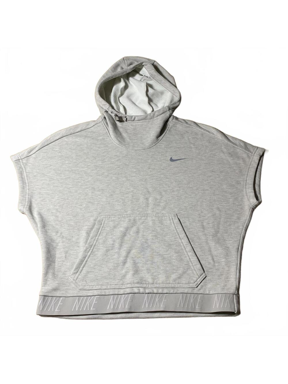 Nike Dri-FIT Hoodie Womens S Gray Sleeveless Pullover Kangaroo Pocket